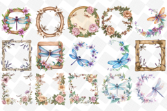 Spring Dragonflies Border Clipart - Set of 30 Png Bundle Product Image 3