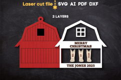 Barn Christmas Tree Toy SVG laser cut files for Glowforge Product Image 7