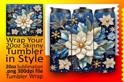 Vibrant Winter Wonders: 3D Christmas Tumbler Wrap Product Image 1
