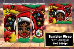 Holiday Black Santa 3D Tumbler 20oz Product Image 1