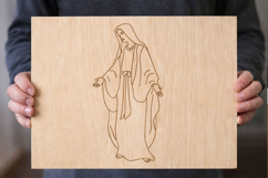 Laser engraving Virgin Mary line art file, Madona Christian Product Image 7