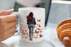 Watercolor Girl Butterflies Clipart Product Image 7