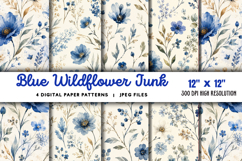Blue Wildflower Junk Journal JPG Product Image 1