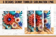 3D Papercut Flowers Tumbler Sublimation Design PNG Product Image 7