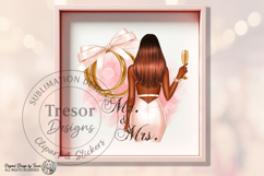 Mr And Mrs Bride Glam Girl Sticker PNG Wedding Clipart Product Image 7