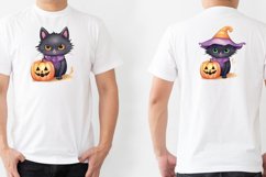Cat Halloween Watercolor 24 Cliparts Ai Generated Art Product Image 7
