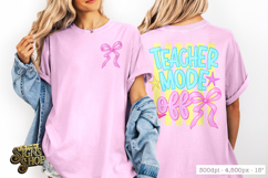 Teacher Mode Off PNG, Preppy Bow Teacher Design Product Image 3