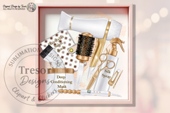 Luxury Hair Salon Sublimation PNG White &amp; Gold Beauty Tools Product Image 8
