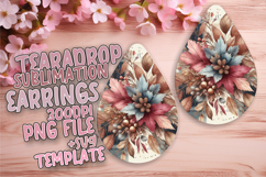 Vibrant Teardrop Earrings Design for Printing , Autumn Flowe Product Image 1