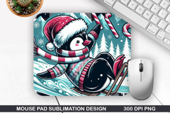 Penguin Mouse Pad Sublimation, Christmas Mouse Pad PNG Product Image 1