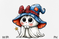 Halloween Ghost PNG, Witch Hat Sublimation Clipart Product Image 1