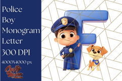 Police Officer Boy Letter F Clipart | Cop Alphabet PNG Product Image 1