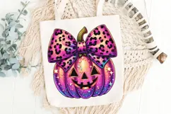 Coquette Bow Pumpkin Png, Girly Jack O Lantern Halloween Png Product Image 7