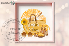 Golden Summer Vibes PNG Luxury Beach Bag Clipart Sublimation Product Image 8