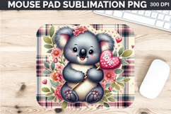 Watercolor koala Mouse Pad Sublimation - Valentines PNG Product Image 1