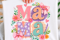 Floral Patchwork Mama Trending T-shirt Product Image 1