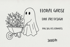 Cute Line Art Halloween Floral Ghosts BUNDLE| EPS, SVG, PNG Product Image 7