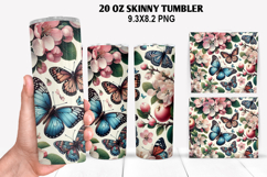 Flower Skinny Tumbler 20oz Wrap Design, Spring Tumbler Wrap Product Image 1