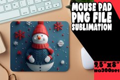 Snowman Themed 3D Mouse Pad Winter Holiday PNG Product Image 1