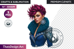 Fantasy Boreal Winter Girls Warrior &amp; Ice Queen Clipart Product Image 1