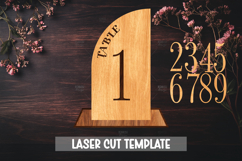 Table Number Wooden Stand SVG Laser Cut Product Image 1