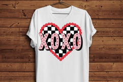 XOXO Checkerboard Heart PNG | Valentine’s Day Retro Heart Product Image 4