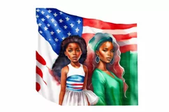 USA Independence Day Girls Clipart Set, 4th of July clipart Product Image 5
