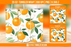 Orange Tumbler Wrap Designs, Sublimation Wrap Product Image 1