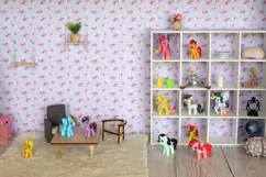 Roses wallpaper pink dollhouse nursery download file flowers Product Image 7