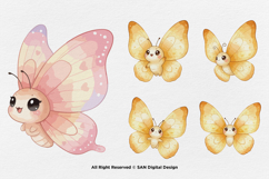 15 Bundle Watercolor Cute Butterfly Kids Animal Caterpillar Product Image 7