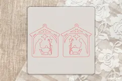 Nativity Scene Earrings Laser Cut | Jewerly SVG | SVG Product Image 3