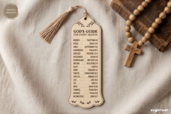 Bible Emergency Numbers Bookmark Laser Cut | Glowforge | SVG Product Image 1