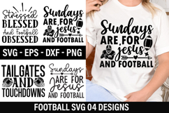Football SVG Design - Stressed Blessed and Football obsessed Product Image 1