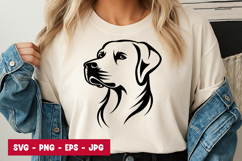 Elegant Dog Portrait Line Art T-Shirt Product Image 1