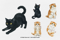 15 Bundle Watercolor Cute Cats Kitten Fluffy Pet Lovers Product Image 7