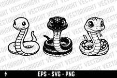Vector drawing of a cute happy friendly coiled cartoon snake Product Image 7