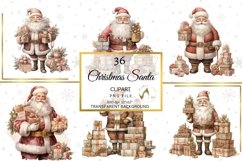 Watercolor Brown and Copper Christmas Clipart Bundle PNG Product Image 5