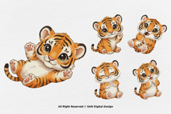 15 Bundle Watercolor Baby Tiger Wildlife Jungle King Kids Product Image 7