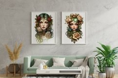 Floral Boho Girls Clipart Sublimation Product Image 7