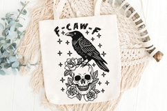 F-Caw-F Svg, Floral Skull Svg, Funny Halloween Crow Svg. Product Image 6