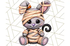 Halloween Bunny Clipart, Cute Bunnies in Costumes PNG Product Image 3
