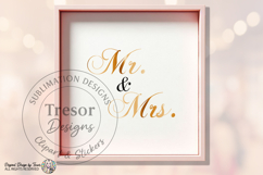 Mr And Mrs Wedding PNG Gold Couple Shirt Design Sublimation Product Image 8