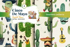 Cinco de Mayo digital paper, fiesta digital paper Product Image 2