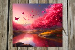Sakura | 4 flowers Skinny tumbler Sublimation designs Product Image 3
