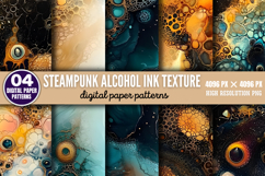 Steampunk Celestial Background Paper Set JPG Product Image 1