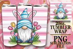 Heartfelt Sublimation 20oz tumbler wrap, Easter Gnomes Product Image 1