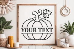 Pumpkin Split Monogram SVG | Fall Pumpkin Outline SVG Product Image 6