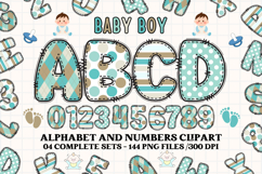 Baby Boy Digital Papers, Baby Boy doodle letters Product Image 2