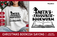 Christmas Bookish Quote SVG | Santas Favourite Bookworm Product Image 1