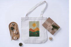 Minimalist Sunrise Hillside Pillow Design Product Image 7